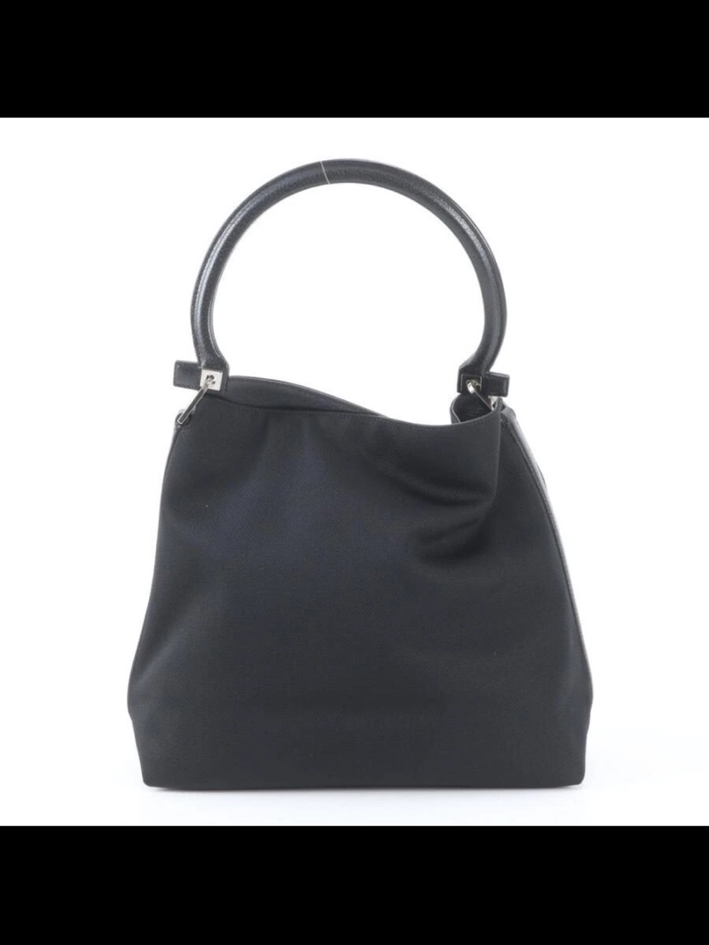 Salvatore Ferragamo Black Round-Handle Shoulder Bag